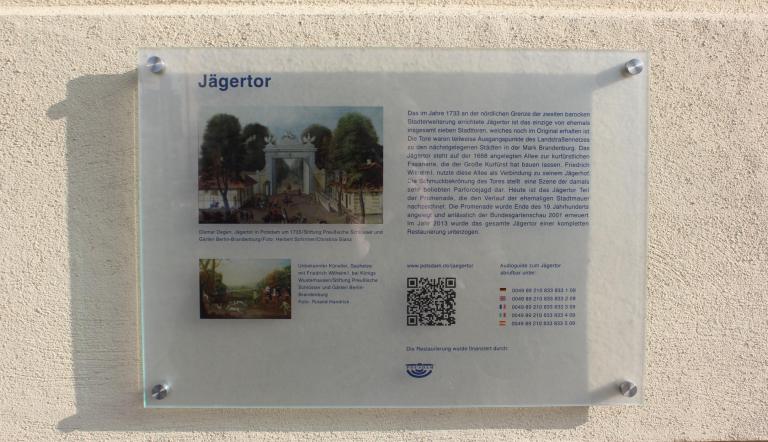 Historischer Parcours. Tafel am Jägertor