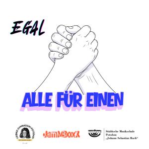 Ein CD Cover: Wir sehen zwei gezeichnete Hände im kräftigen Handschlag