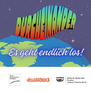 Ein CD Cover: Wir sehen aus dem All auf eine gemalte Erdkugel