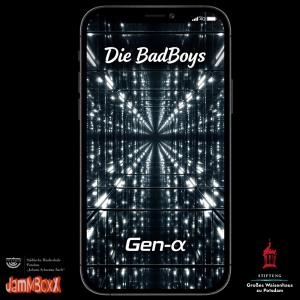 Ein CD Cover: Auf dem fotorealistischen DIsplay eines Smartphones schauen wir in die gespiegelte Tiefe von sehr modernen Fensterfronten