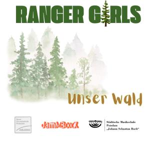 Ranger Girls - Rettet den Wald CD-Cover: Bäume in Pastell gemalt.