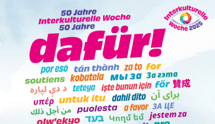 "Dafür!" lautet das Motto der Interkulturellen Woche 2025.