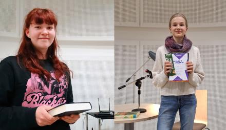 Charlotte Hapke und Mailina Kerkow siegen beim Kreisentscheid Vorlesewettbewerb