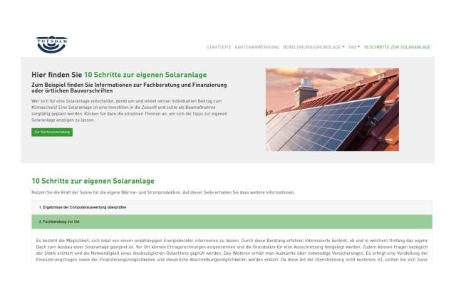 Screenshot Webseite solar-potsdam.ipsyscon.de