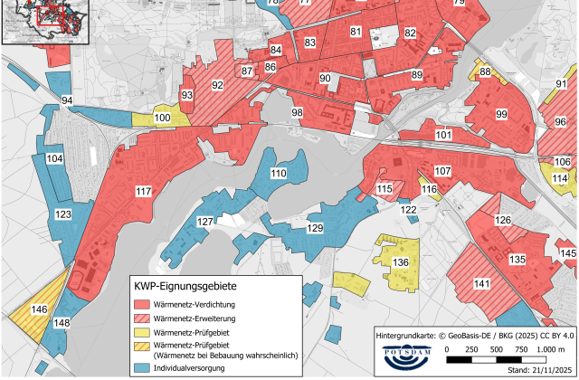Eignungsgebiete kommunale Wärmeplanung - Zentrum