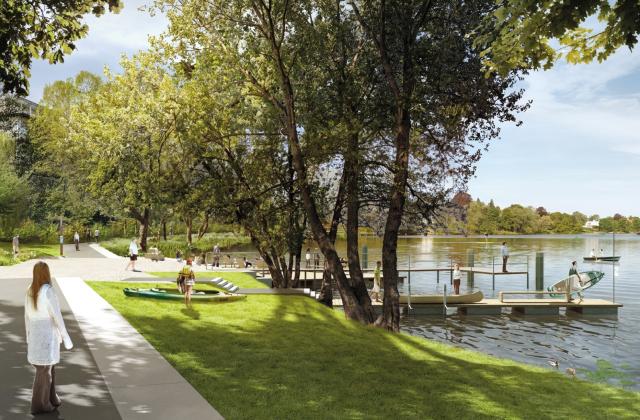 2. Wertungsrundgang Perspektive Wettbewerb Griebnitzsee lml LEVIN MONSIGNY LANDSCHAFTS-ARCHITEKTEN