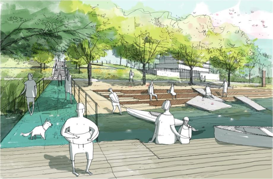 2. Wertungsrundgang Perspektive Wettbewerb Griebnitzsee Ulrich Krüger Landschaftsarchitekten