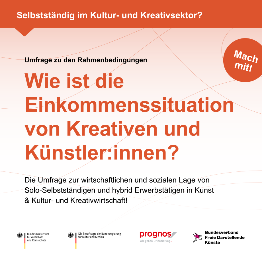 Text zur Umfrage 'Wie ist die Einkommenssituation von Kreativen und Künstler:innen?