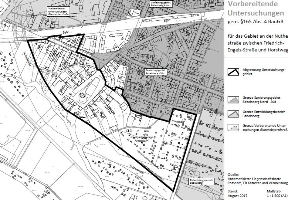Geltungsbereich VU "An der Nuthestraße/Horstweg" Geltungsbereich des Gebiets der Vorbereitenden Untersuchungen "An der Nuthestraße/Horstweg"