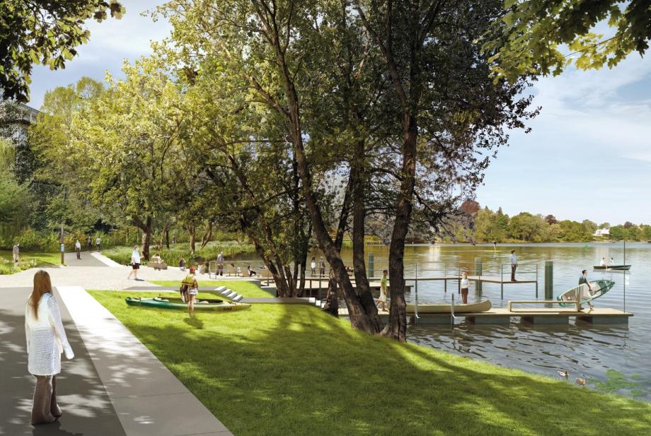 2. Wertungsrundgang Perspektive Wettbewerb Griebnitzsee lml LEVIN MONSIGNY LANDSCHAFTS-ARCHITEKTEN