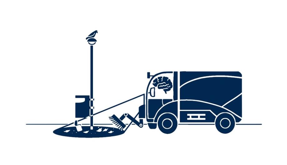 Illustration Smarte Kehrmaschine