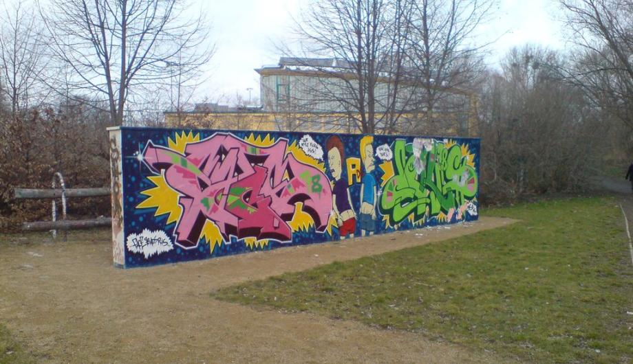 Legale Graffiti-Flächen in Potsdam- Schlaatz, Schilfhof (© Archiv)