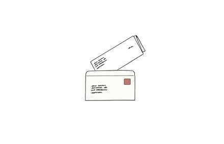 Brief Illustration eines Briefes mit Briefumschlag