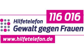 Logo Hilfetelefon „Gewalt gegen Frauen“ 
