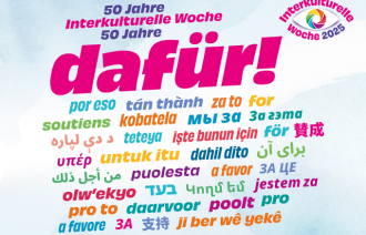 "Dafür!" lautet das Motto der Interkulturellen Woche 2025.