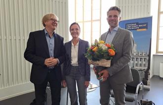 Dr. Thomas Steller, neuer Direktor Potsdam Museum, Dr. Birgit-Katharine Seemann, Fachbereichsleiterin Kultur und Museum, und Hannes Wittenberg, stellvertretender Direktor des Potsdam Museums (v.r.n.l.)