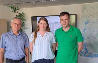Thomas Schenke, komm. Fachbereichsleiter Mobilität und technische Infrastruktur, Katja Fliege, Sachbearbeiterin Baustellenmanagement und Andreas Olm, Bereichsleiter Verkehr und Technik.