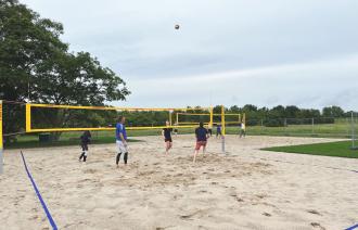 Sommer, Sonne, Beachvolleyball: Im Volkspark Potsdam gibt es im südwestlichen Großen Wiesenpark jetzt zwei weitere Beachvolleyballplätze.