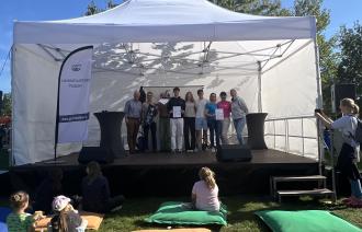 Preisverleihung Stadtradeln mit den drei Siegerteams