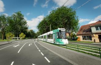 Visualisierung: Tramtrasse Neu Fahrland Nordbrücke - Möglicher Endzustand