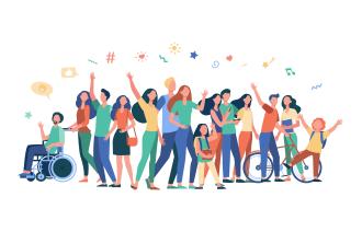 Darstellung unterschiedlicher Menschen in unterschiedlichen Farben