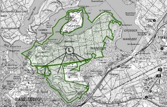 Karte vom Landschaftsschutzgebiet westlicher Düppeler Forst und Glienicker Parklandschaft