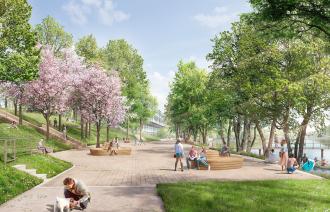 2. Wertungsrundgang Perspektive Wettbewerb Griebnitzsee RMP Stephan Lenzen Landschaftsarchitekten