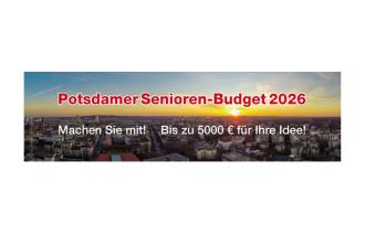 Blick über die Stadt Potsdam mit dem Text Senioren-Budget 2026