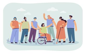 Karikatur Tag für Menschen mit Behinderung