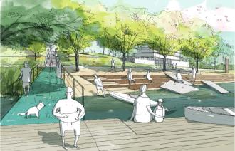 2. Wertungsrundgang Perspektive Wettbewerb Griebnitzsee Ulrich Krüger Landschaftsarchitekten