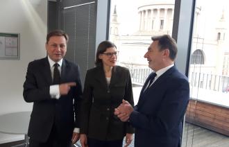 Oliver Günther, Agnes von Matuschka und Jann Jakobs im Bildungsforum