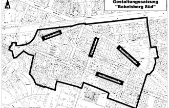 Geltungsbereich der Gestaltungssatzung Babelsberg Süd