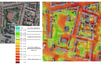 Stadtklimakarte Beispiel Charlottenstraße/Lindestraße (PET)