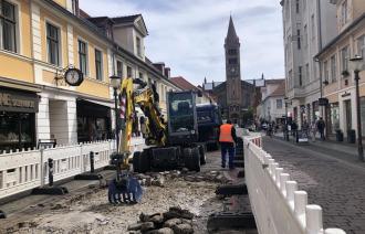 Bauarbeiten auf der Brandenburger Straße im Sommer 2022