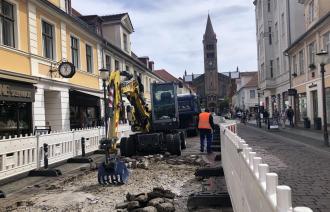 Bauarbeiten auf der Brandenburger Straße im Sommer 2022