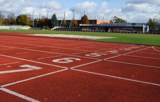 Sports stadium at the area of the Luftschiffhafen.