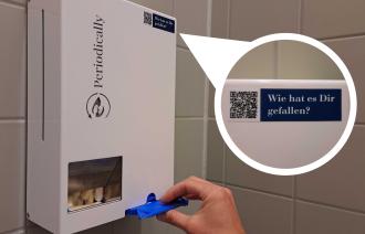 QR-Code auf Spendern bietet Feedback-Möglichkeit.