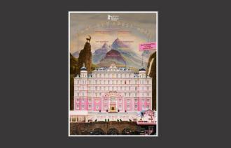 Das Bild zeigt das Plakat des Films "Grand Budapest Hotel, mit freundlicher Genehmigung durch Studio Babelsberg.