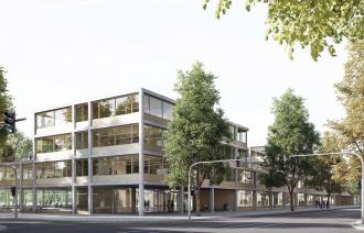 Siegerentwurf des Realisierungswettbewerbes für die Errichtung einer Gesamtschule in Krampnitz, Visualisierung: 1. Preis: Kersten Kopp Architekten und capattistaubach urbane landschaften (Berlin)