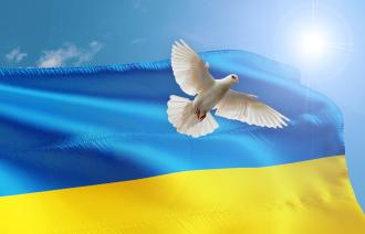 Ukrainische Flagge.