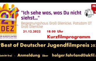 Plakat Kurzfilmtag in Groß Glienicke (©Arbeitskreis Filme und ihre Zeit Groß Glienicke)