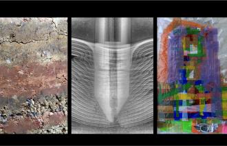 Ausstellung "Planetary Transitions: Potsdam Artist Residency" im KunstHaus Potsdam, Foto: Fotos v. links nach rechts: Angela Ka Ku Lee, Eduardo Kairuz & Sam Spurr, Samir Dams