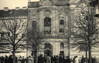 Die zerstörte Synagoge am Wilhelmplatz, Foto: Hans Weber, Lizenz: Potsdam Museum