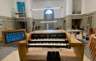 Orgeltisch, Foto: Stephanie Hochberg, Lizenz: Stiftung Garnisonkirche Potsam