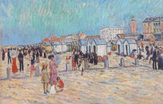 Theo von Brockhusen, Strand in Knokke IX, 1909, Privatbesitz (Ausschnitt) , Foto: Lea Gryze