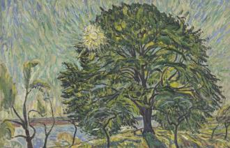 Theo von Brockhusen, Schill-Linde in Baumgartenbrück, 1914 (Ausschnitt), Foto: Buchheim Museum der Phantasie, Bernried am Starnberger See