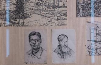 Zwei Porträts von Häftlingen, im Lager gefertigt von Iwan Suchanow, Foto: Margarita Novoselova