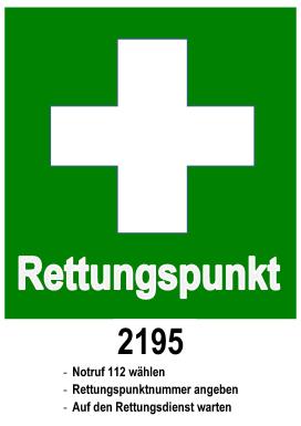 Rettungspunkt Schild