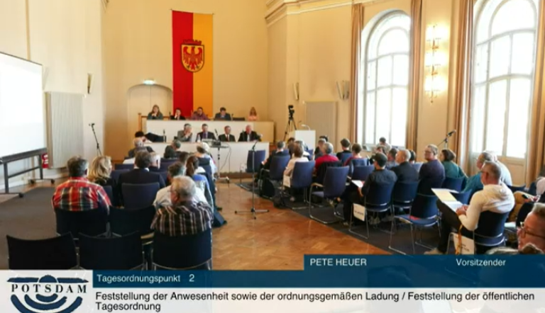 41. außerordentliche öffentlichen Sitzung der Stadtverordnetenversammlung vom 25. September 2023 (Screenshot)