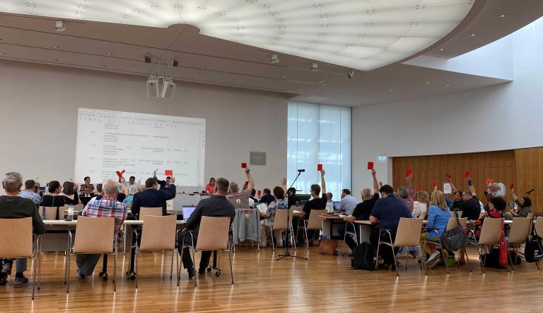 Abstimmung zum Integrationskonzept in der Stadtverordnetenversammlung. Foto: LHP